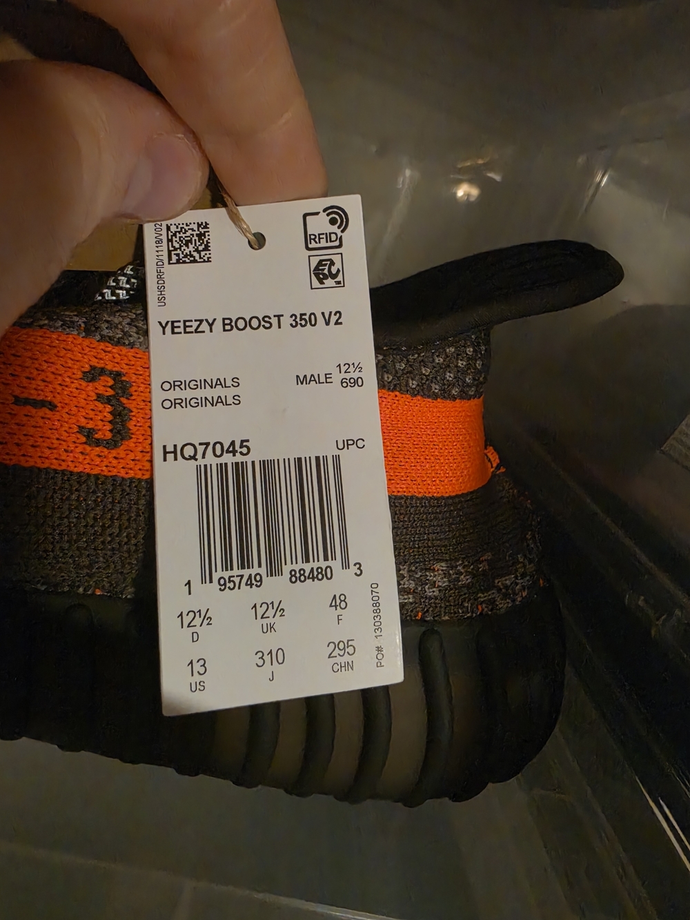Yeezy Boost 350 V2 Men’s Black & Orange Sneakers